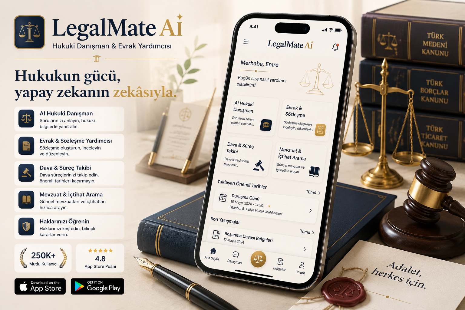 LegalMate AI - Yapay Zeka Desteki Hukuki Danışman & Evrak Yardımcısı Uygulaması